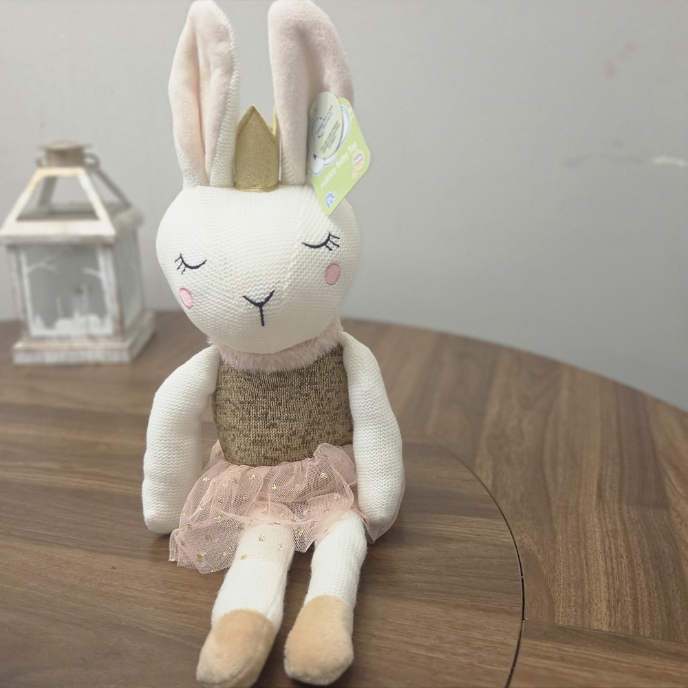 Spark Create Imagine 18" Plush Holiday Bunny Ballerina Stuffed Animal Rattle